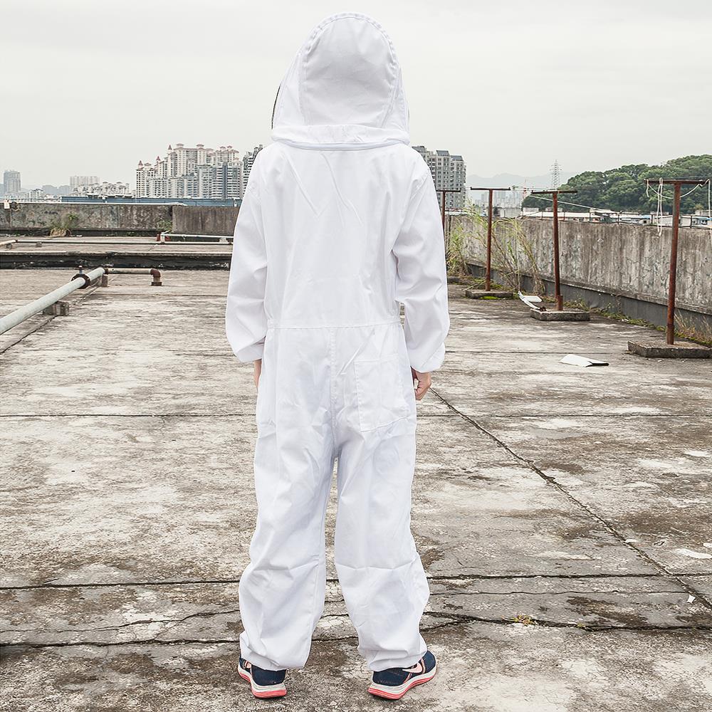 Professional Cotton Full Body Beekeeping Bee Keeping Suit W//Veil Hood Protect A+