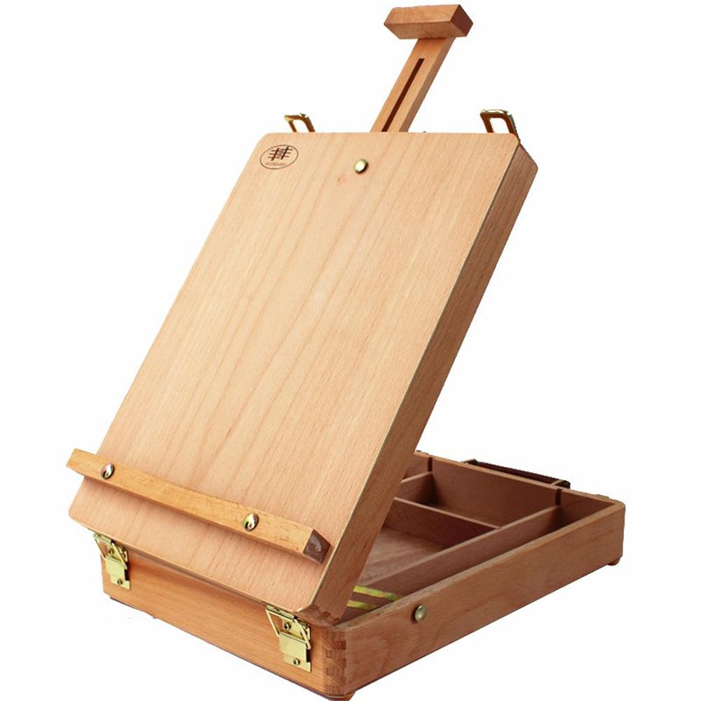 Details About French Artist Wooden Table Top Desk Durable Sketch Box Easel Painter Portable Us